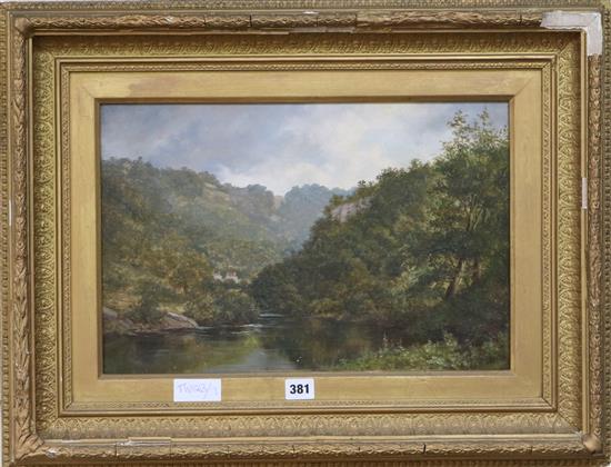 Henry Gummery (19th century) Wooded river scene 11.5 x 17in.